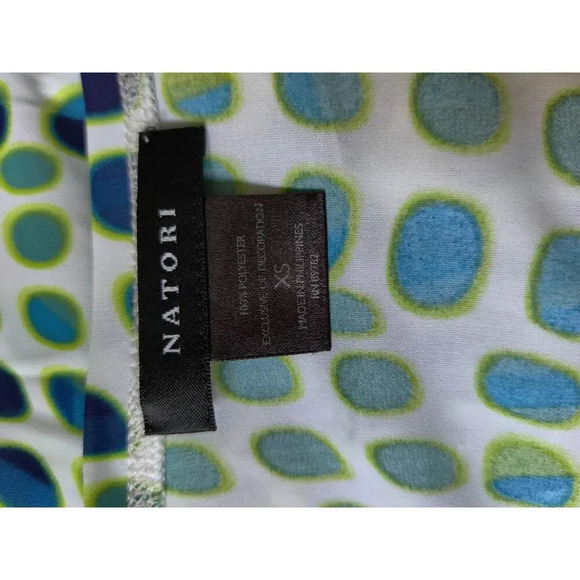Natori Polka Dot Multicolor Mini Dress Kaftan Kimono Style V-Neck Size XS - Picture 5 of 8
